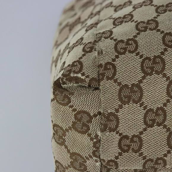 GUCCI GG Canvas Hand Bag Web Sherry Line Beige Gold 211935 Auth 99143 - Picture 15 of 16